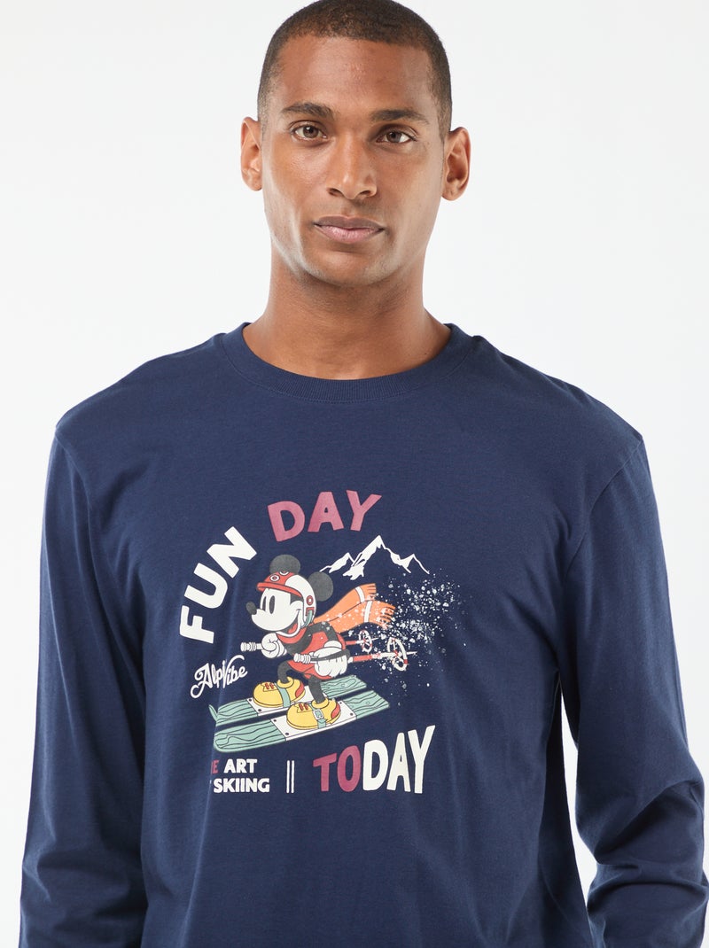 Ensemble pyjama en jersey 'Mickey' 'Disney' t-shirt + pantalon - 2 pièces Bleu - Kiabi