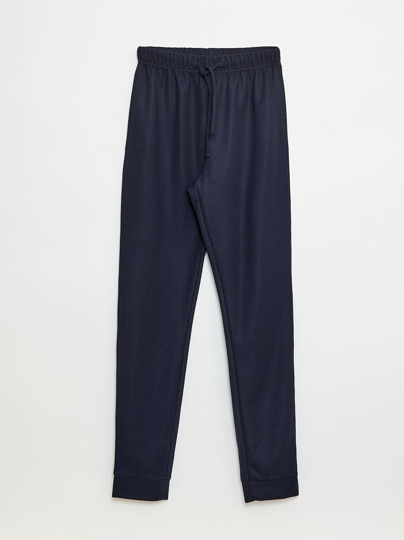 Ensemble pyjama en maille gaufrée Baseball - 2 pièces Bleu - Kiabi