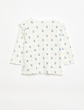 Ensemble pyjama en maille pointelle - 2 pièces