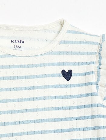 Ensemble pyjama en maille pointelle - 2 pièces