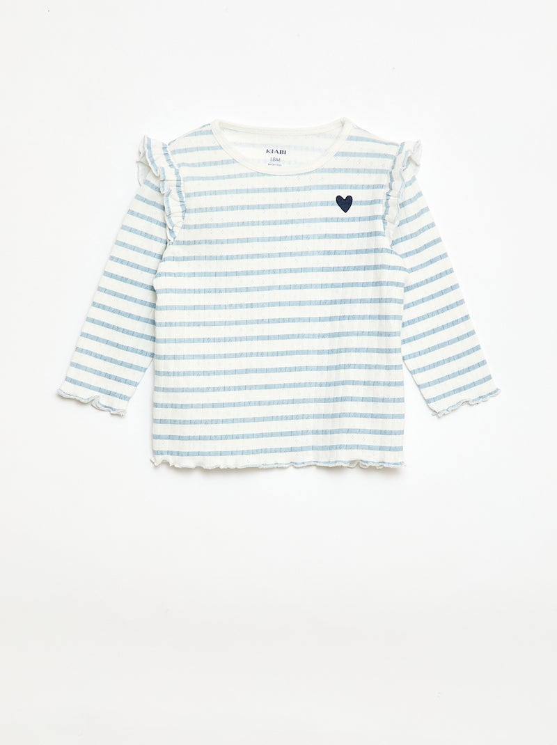 Ensemble pyjama en maille pointelle - 2 pièces Beige - Kiabi