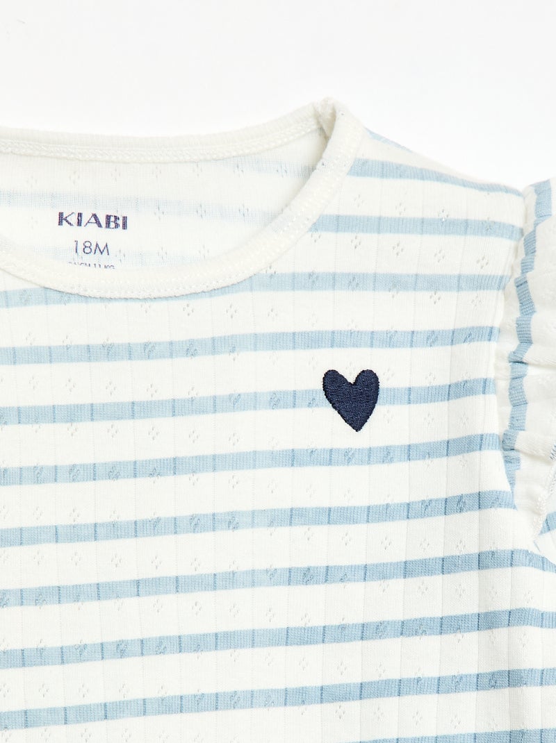 Ensemble pyjama en maille pointelle - 2 pièces Beige - Kiabi