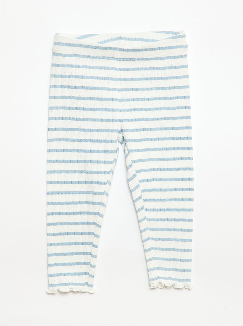 Ensemble pyjama en maille pointelle - 2 pièces Beige - Kiabi