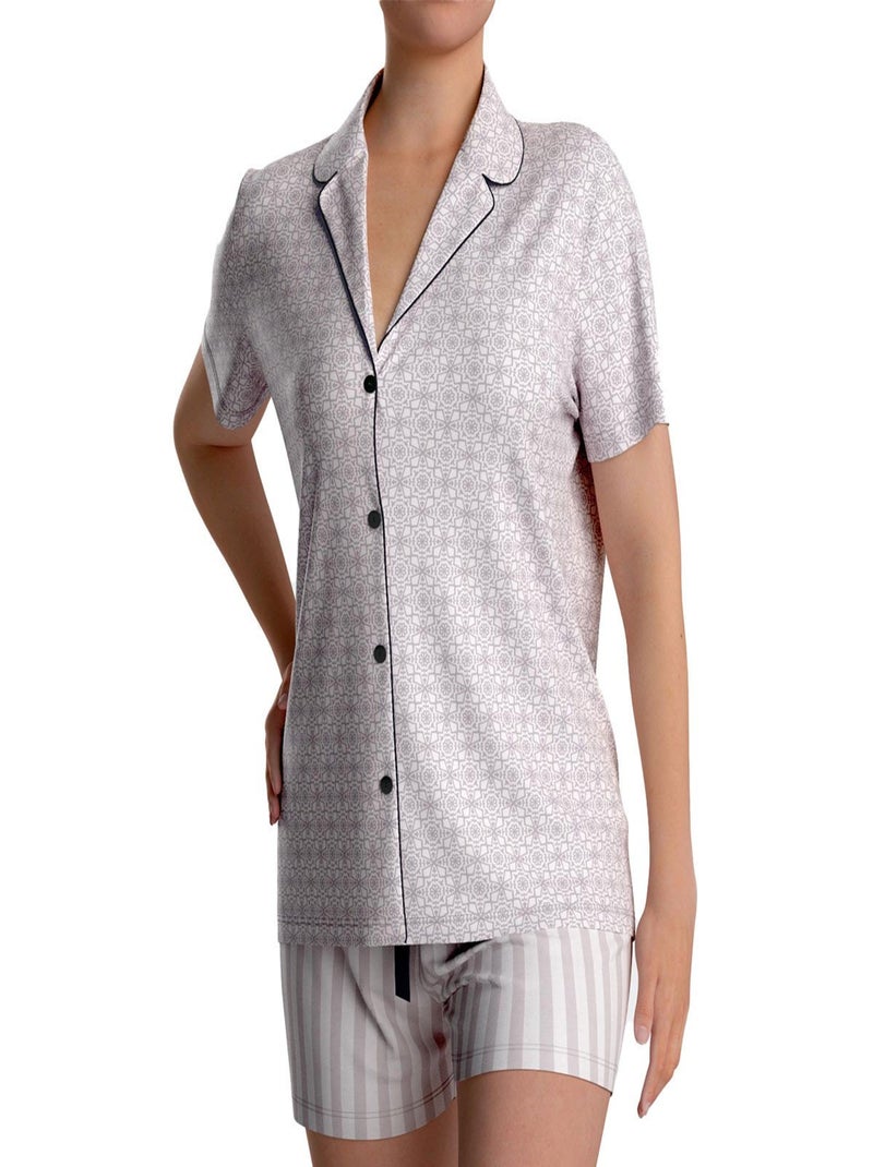 Ensemble pyjama en modal, coton et élasthanne Jewel Gris - Kiabi