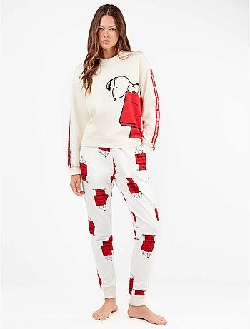 Ensemble pyjama en peluche élastique extrêmement douce maison snoopy