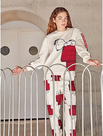 Ensemble pyjama en peluche élastique extrêmement douce maison snoopy