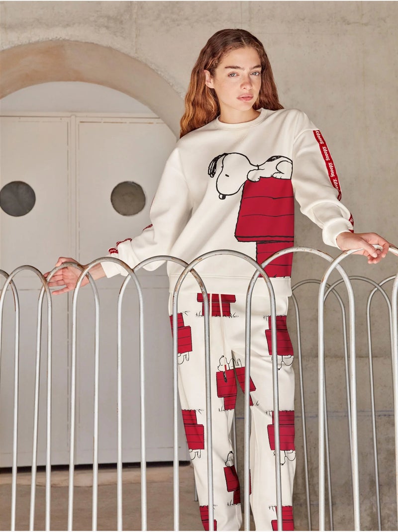 Ensemble pyjama en peluche élastique extrêmement douce maison snoopy Ecru - Kiabi