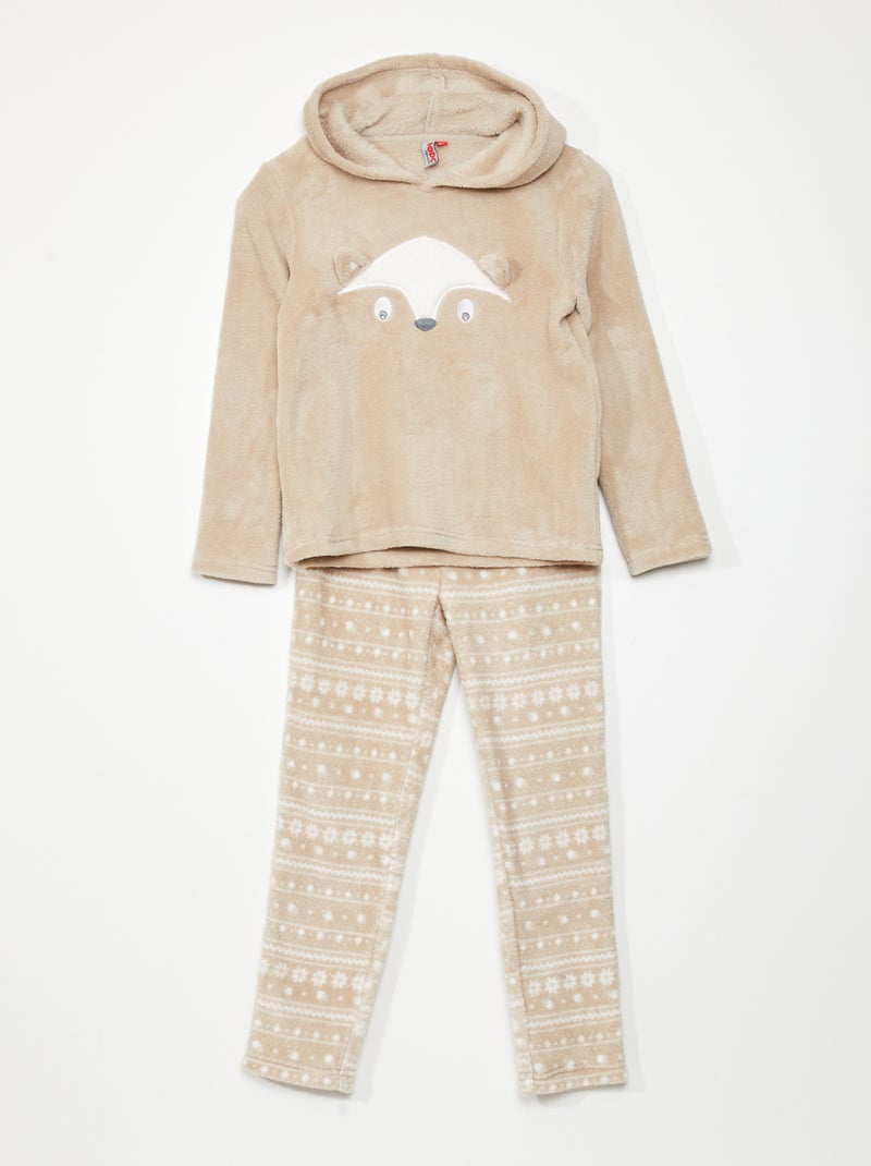 Ensemble pyjama en polaire - 2 pièces Beige - Kiabi
