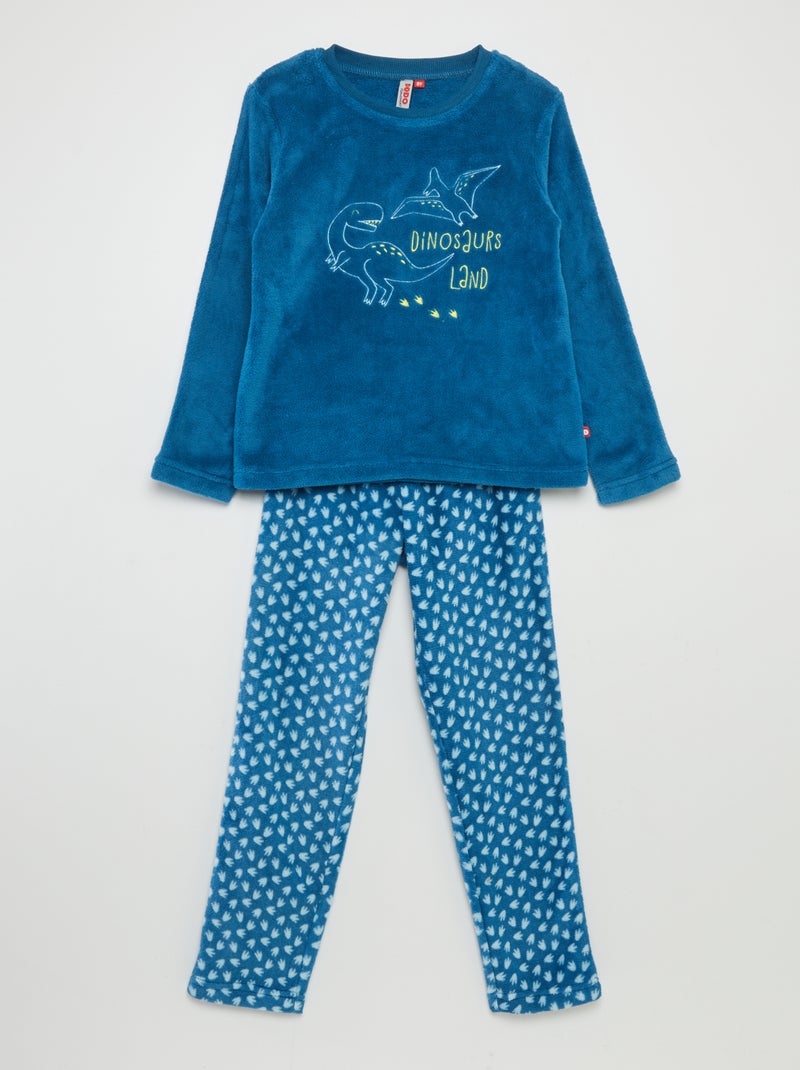 Ensemble pyjama en polaire - 2 pièces Bleu - Kiabi