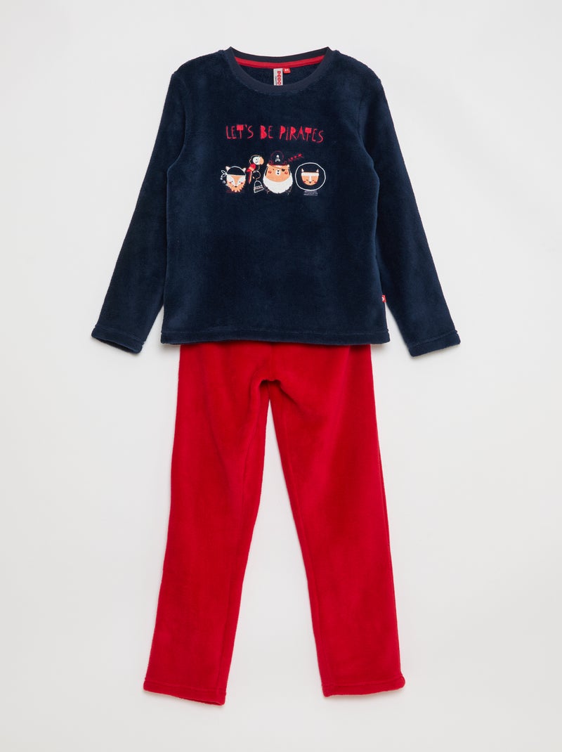 Ensemble pyjama en polaire - 2 pièces Bleu - Kiabi