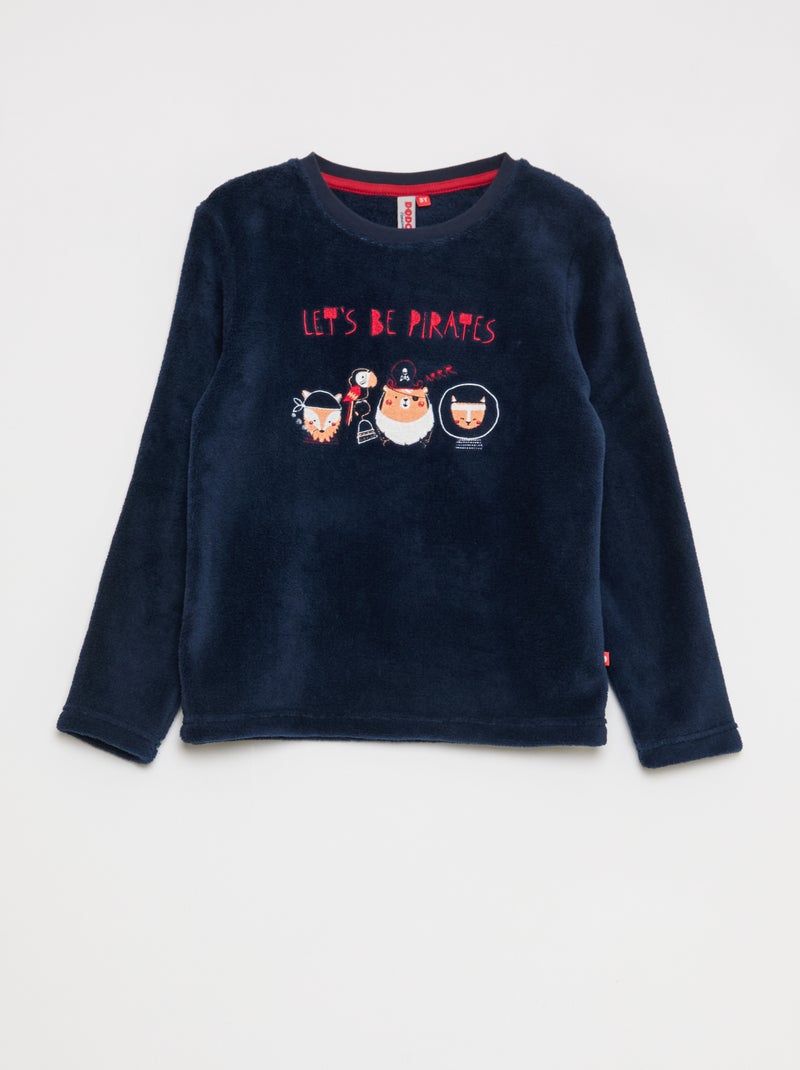 Ensemble pyjama en polaire - 2 pièces Bleu - Kiabi