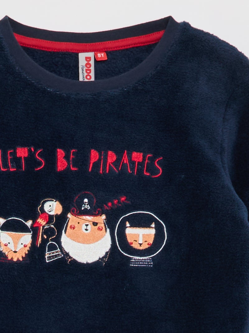 Ensemble pyjama en polaire - 2 pièces Bleu - Kiabi