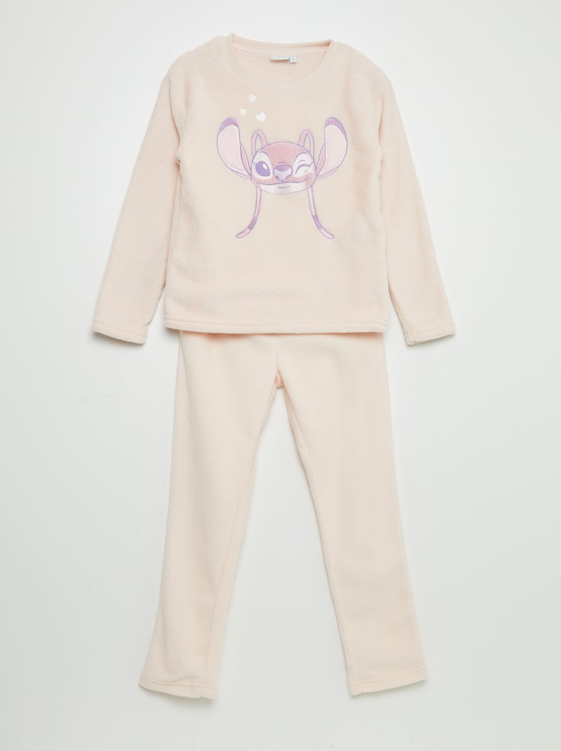 Ensemble pyjama en polaire 'Stitch' - 2 pièces Rose - Kiabi