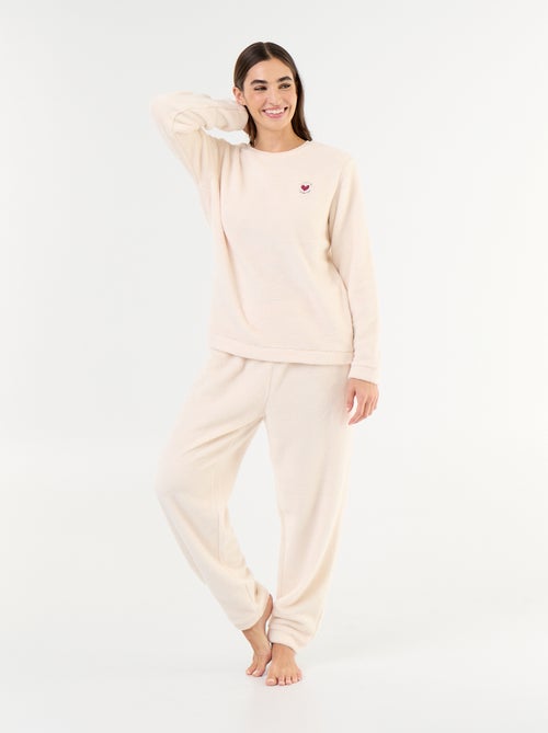 Ensemble pyjama en polaire t-shirt + pantalon - 2 pièces - Kiabi Ensemble pyjama en polaire t-shirt + pantalon - 2 pièces - Kiabi