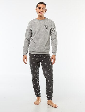 Ensemble pyjama en polaire t-shirt + pantalon - 2 pièces