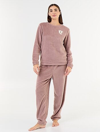 Ensemble pyjama en polaire t-shirt + pantalon - 2 pièces