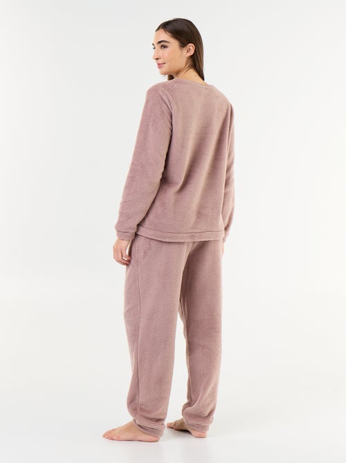 Ensemble pyjama en polaire t-shirt + pantalon - 2 pièces - Kiabi