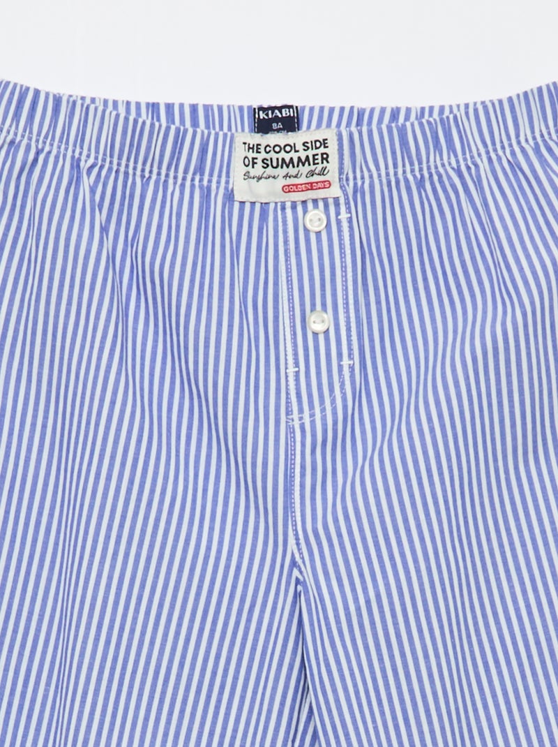 Ensemble pyjama en popeline - 2 pièces Bleu - Kiabi