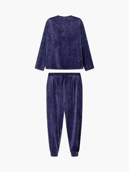 Ensemble pyjama en tissu polaire élastique - Kiabi Ensemble pyjama en tissu polaire élastique - Kiabi