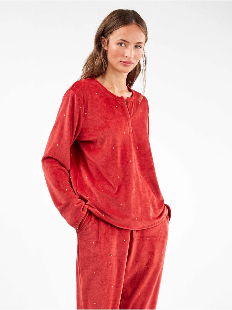 Ensemble pyjama en tissu polaire élastique Grenade - Kiabi