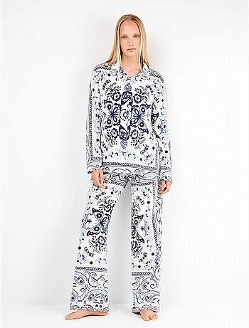 Ensemble pyjama en tissu polaire élastique paisley