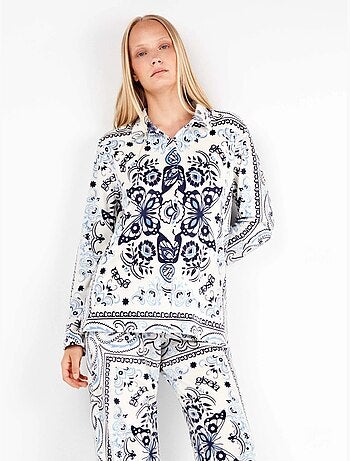 Ensemble pyjama en tissu polaire élastique paisley