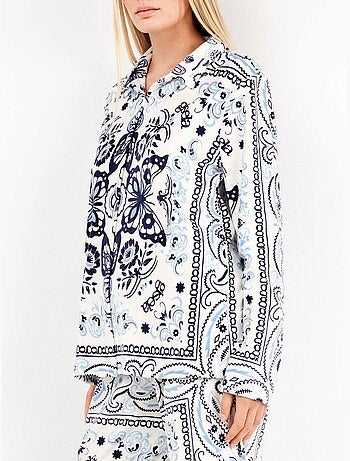 Ensemble pyjama en tissu polaire élastique paisley