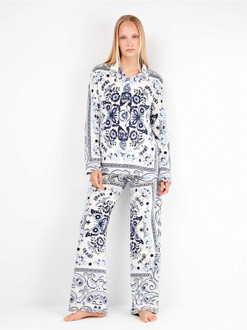 Ensemble pyjama en tissu polaire élastique paisley - Kiabi Ensemble pyjama en tissu polaire élastique paisley - Kiabi