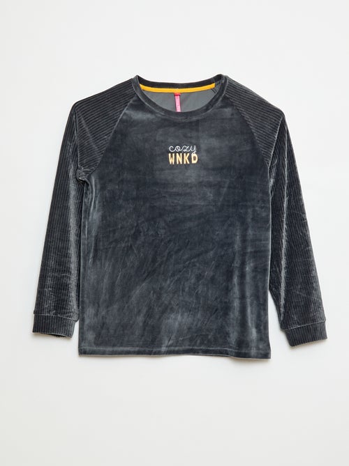 Ensemble pyjama en velours - 2 pièces - Kiabi