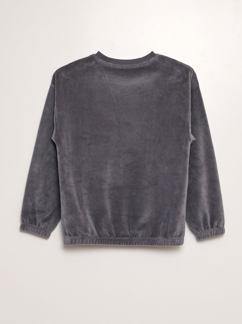 Ensemble pyjama en velours - 2 pièces Noir - Kiabi