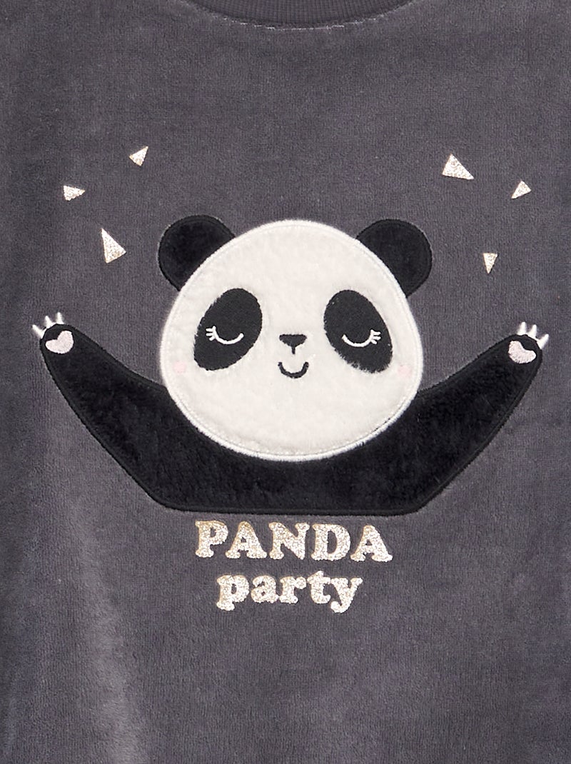 Ensemble pyjama en velours - 2 pièces Noir - Kiabi