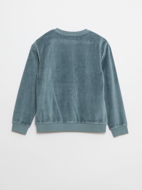 Ensemble pyjama en velours imprimé sweat + pantalon - 2 pièces - Kiabi