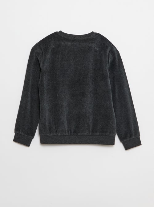 Ensemble pyjama en velours imprimé sweat + pantalon - 2 pièces - Kiabi