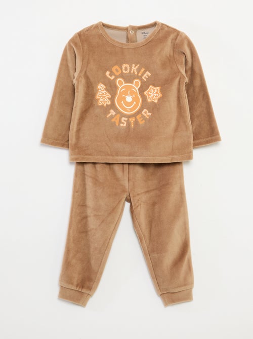 Ensemble pyjama en velours t-shirt + pantalon - 2 poches - Kiabi
