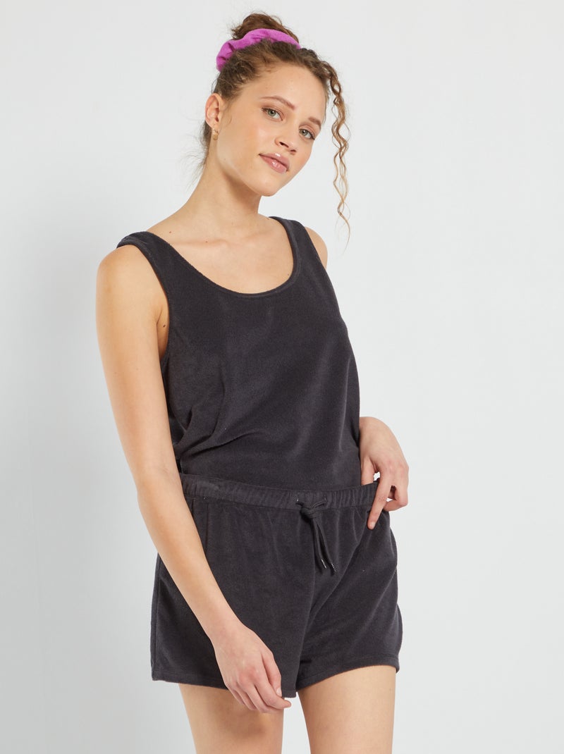 Ensemble pyjama éponge gris foncé - Kiabi