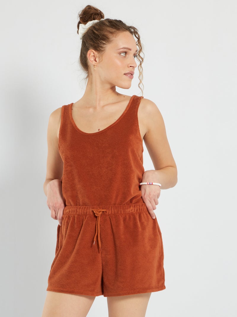 Ensemble pyjama éponge marron - Kiabi