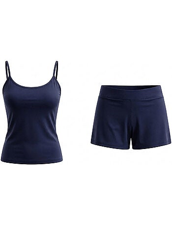 Ensemble pyjama femme caraco et short en coton jersey fila