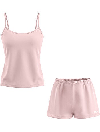 Ensemble pyjama femme caraco et short en coton jersey fila