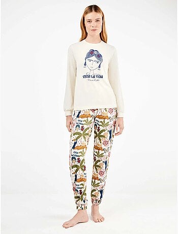 Ensemble pyjama frida kahlo en maille all-over