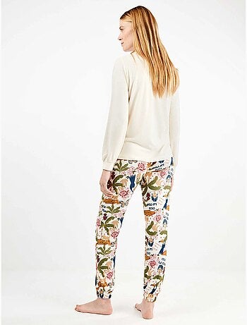 Ensemble pyjama frida kahlo en maille all-over