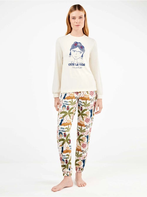 Ensemble pyjama frida kahlo en maille all-over - Kiabi Ensemble pyjama frida kahlo en maille all-over - Kiabi