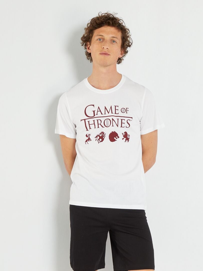 Ensemble pyjama 'Game Of Thrones' blanc/noir - Kiabi