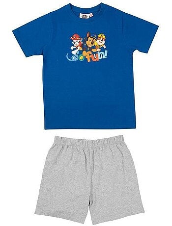 Ensemble pyjama garçon - t-shirt et short en coton, oeko-tex - pat' patrouille