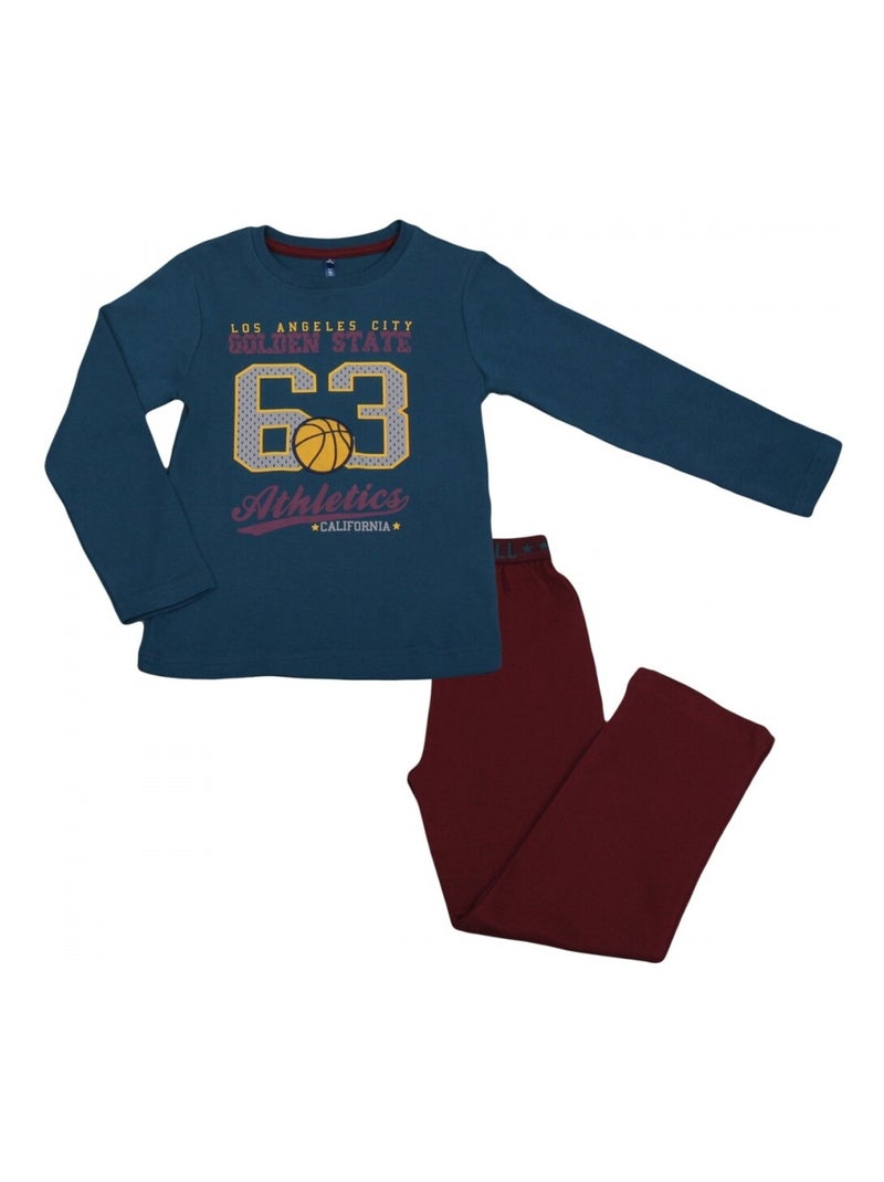Ensemble pyjama garçon Bleu Bordeaux - Kiabi