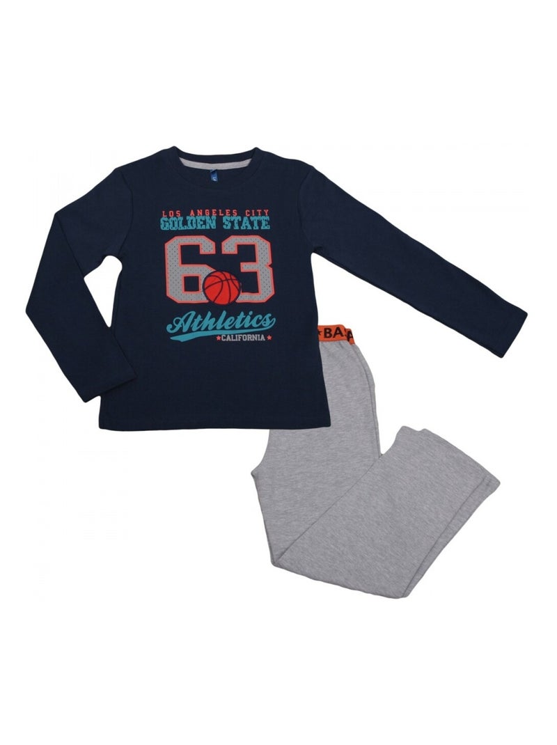 Ensemble pyjama garçon Bleu Gris - Kiabi