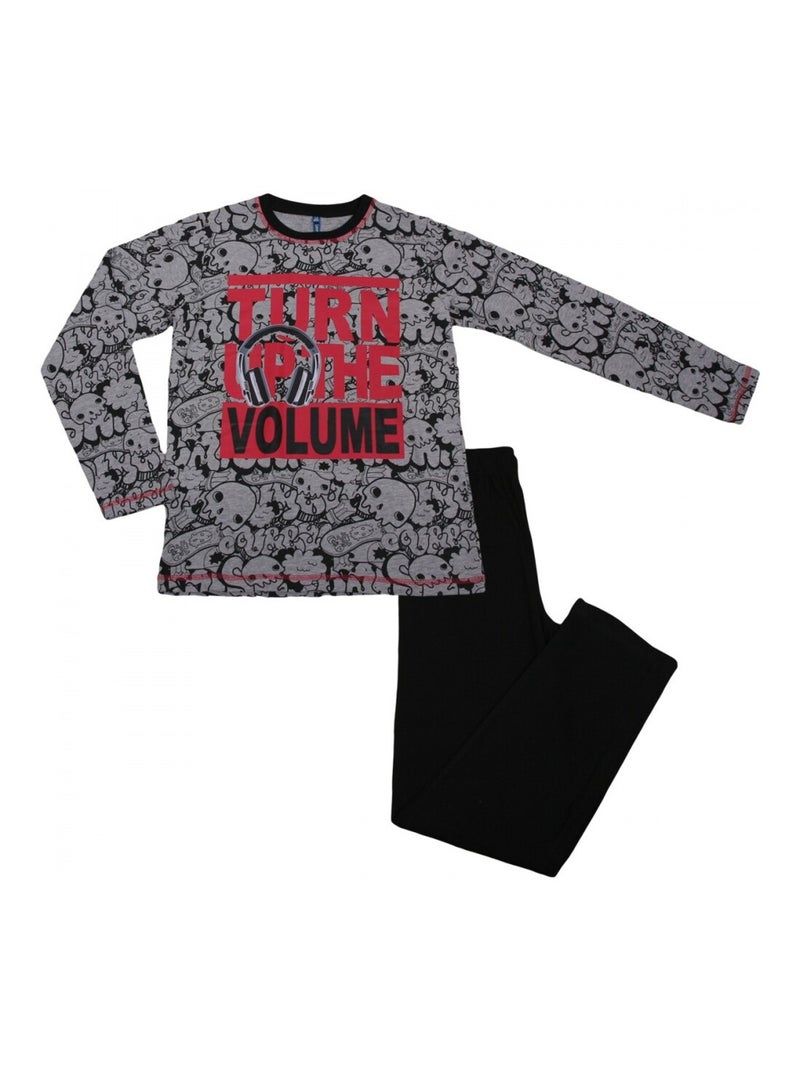 Ensemble pyjama garçon Gris Noir - Kiabi