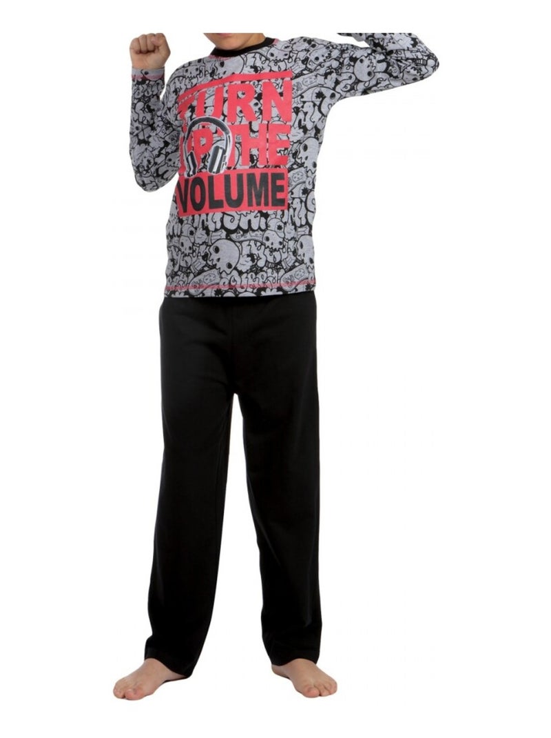 Ensemble pyjama garçon Gris Noir - Kiabi