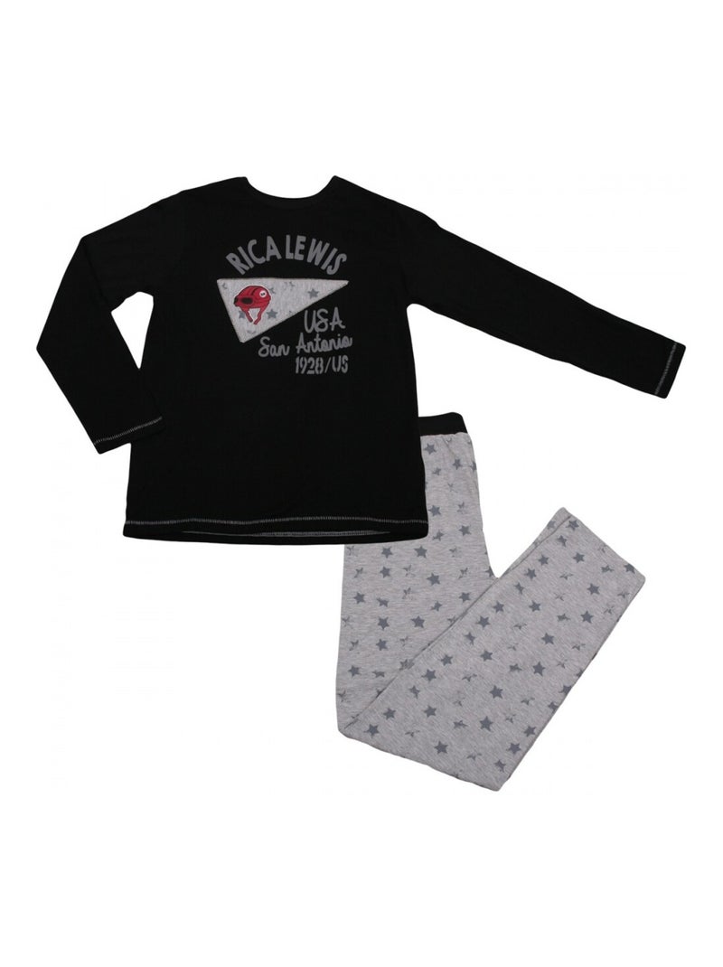 Ensemble pyjama garçon Noir Gris - Kiabi