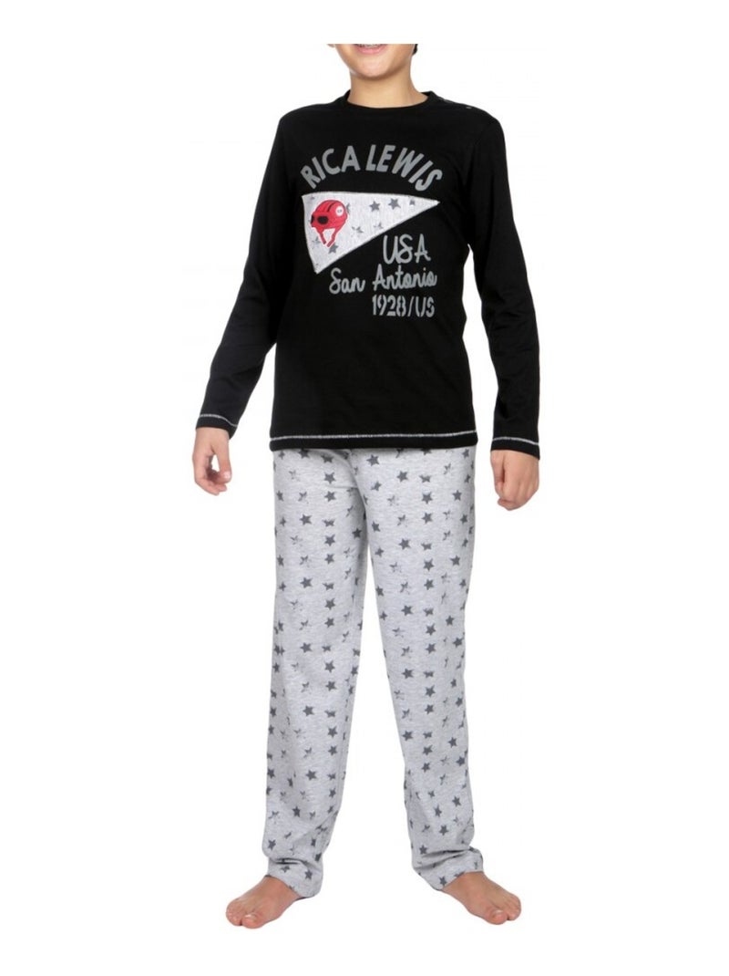 Ensemble pyjama garçon Noir Gris - Kiabi