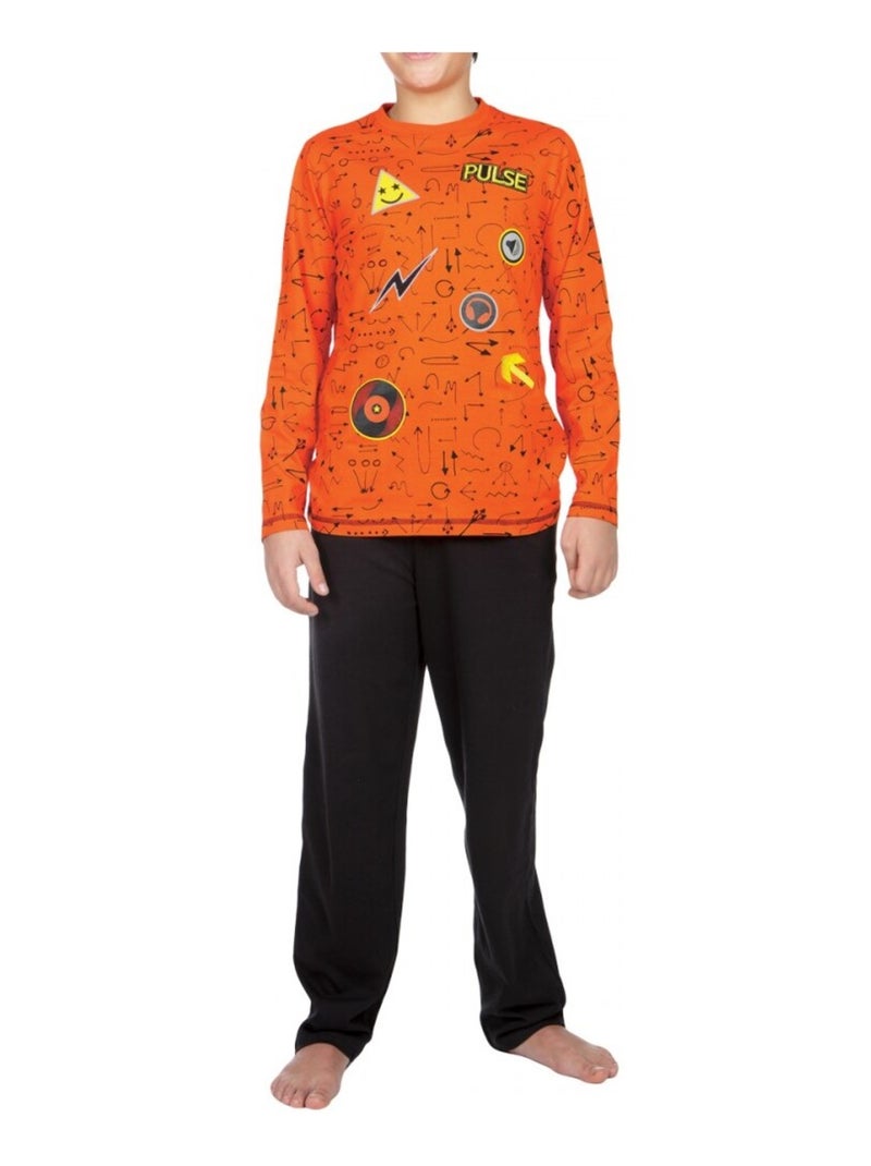 Ensemble pyjama garçon Noir Orange - Kiabi